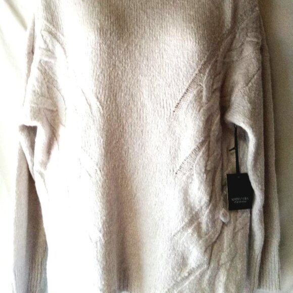Women's Ivory Crewneck Pullover Sweater Removable Cowl Neck NWT - Picture 2 of 4
